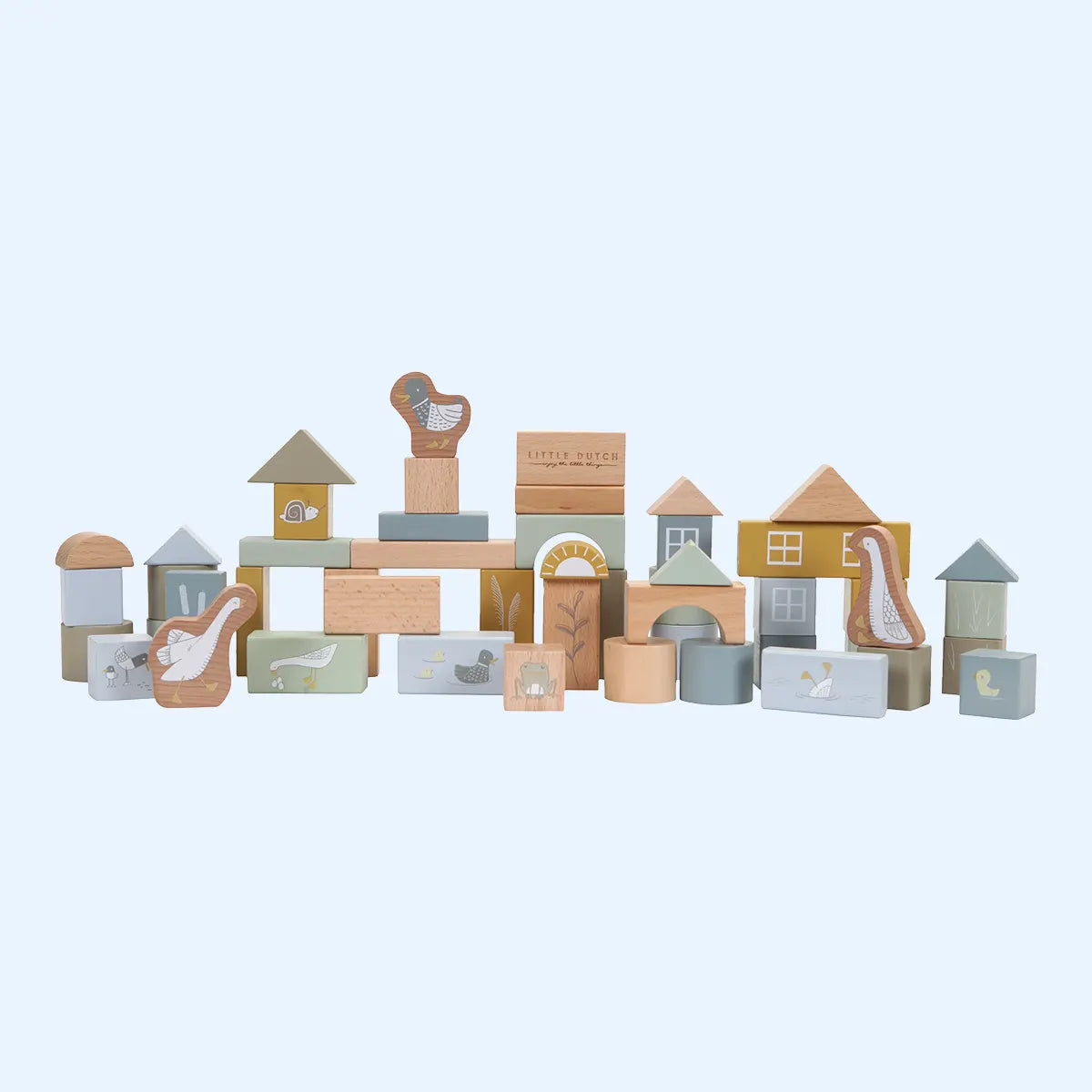 Wooden Building Blocks Blue