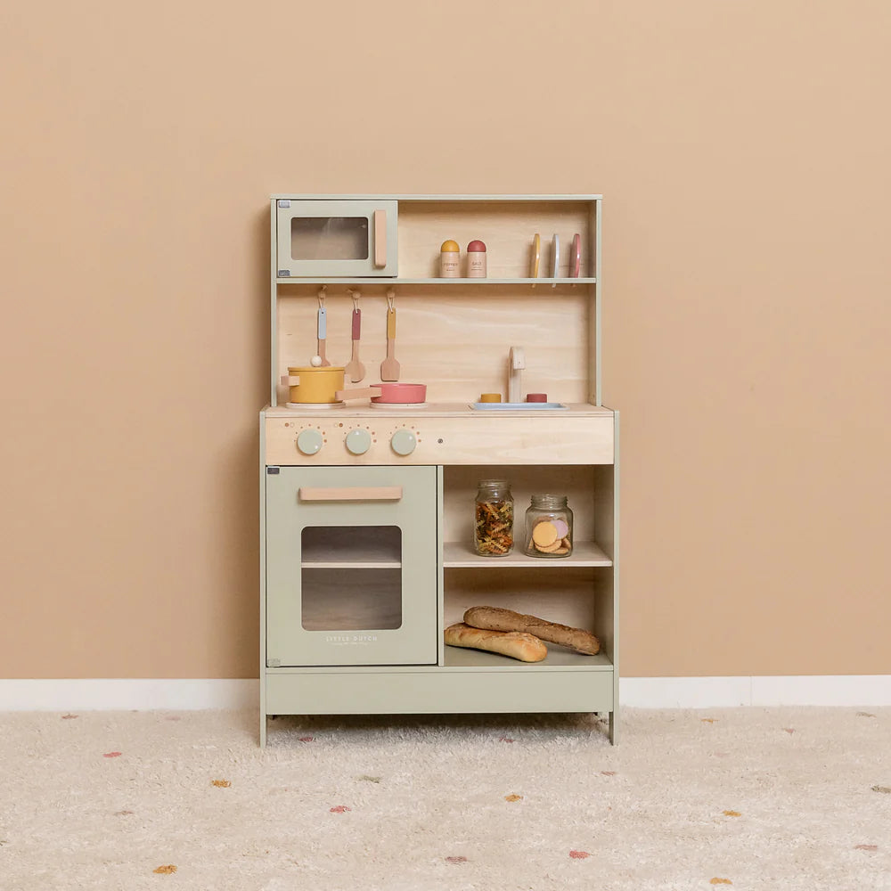Wooden Play Kitchen in Mint