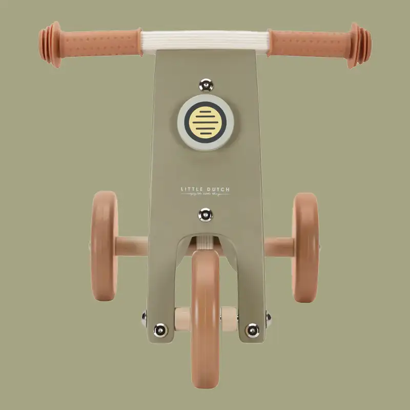 Olive Green Wooden Balancing Tricycle