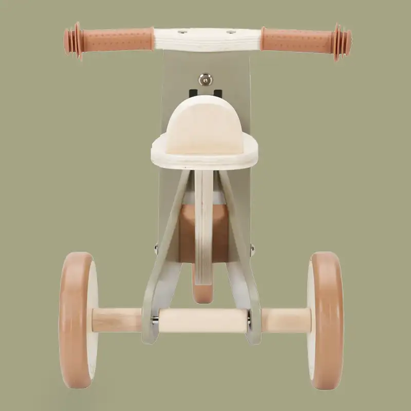 Olive Green Wooden Balancing Tricycle