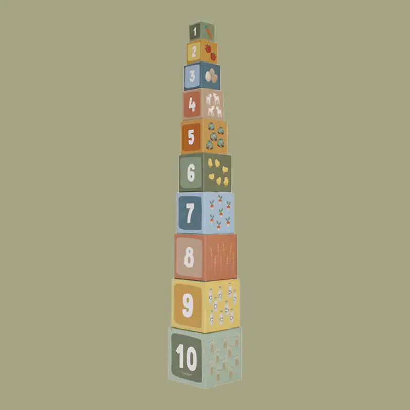 Little Farm Cardboard Building Block Cubes