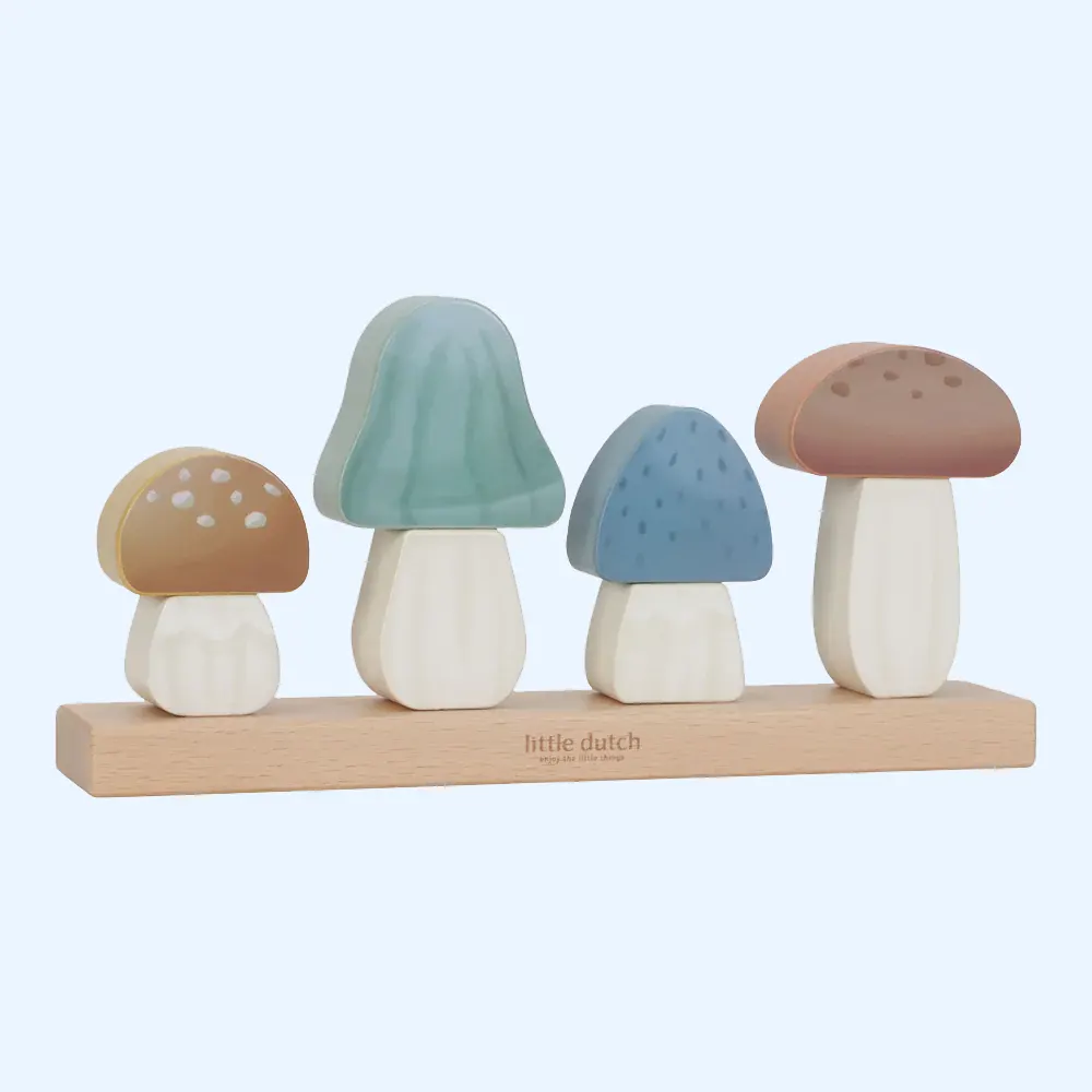 Forest Friends Wooden Mushrooms Stacking Puzzle
