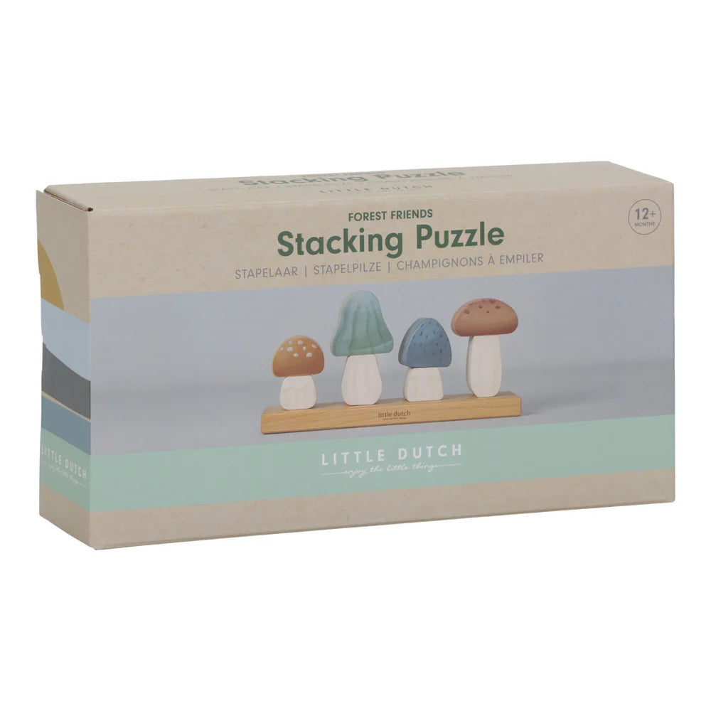 Forest Friends Wooden Mushrooms Stacking Puzzle