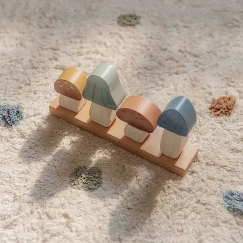 Forest Friends Wooden Mushrooms Stacking Puzzle
