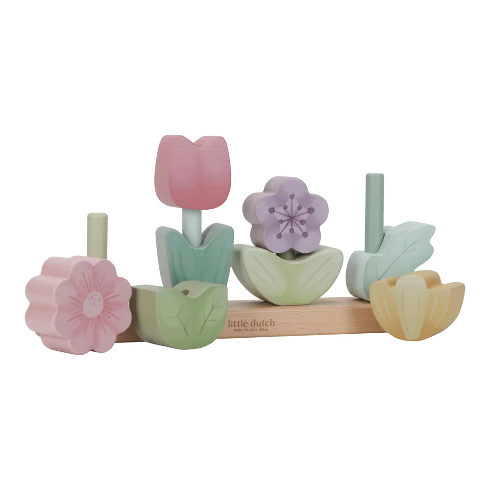 Fairy Garden Wooden Stacking Puzzle Flowers