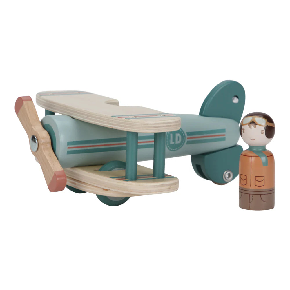 Toy Airplane with Peg Doll Pilot