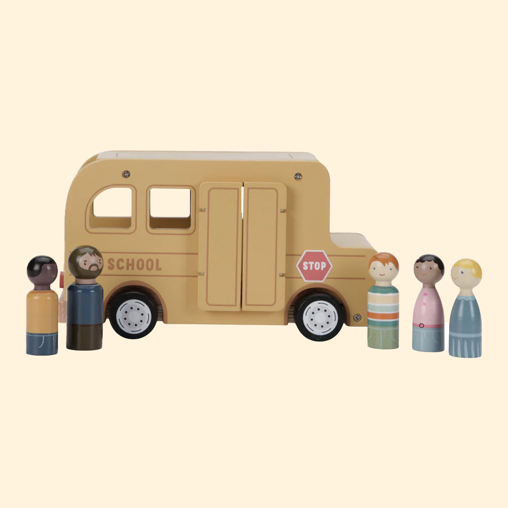 School Bus with 5 Peg Doll Characters