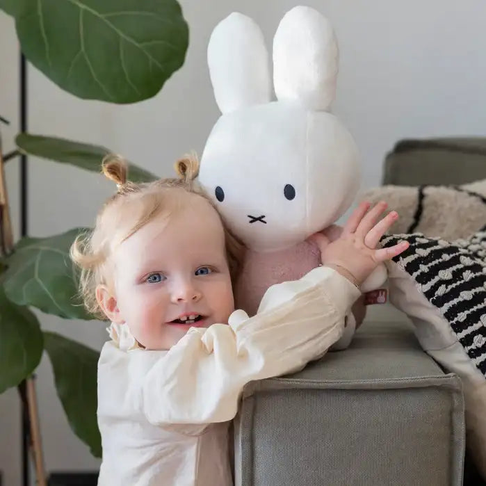 Miffy Bunny Cuddle Soft and Fluffy 35cm Rattle - Pink