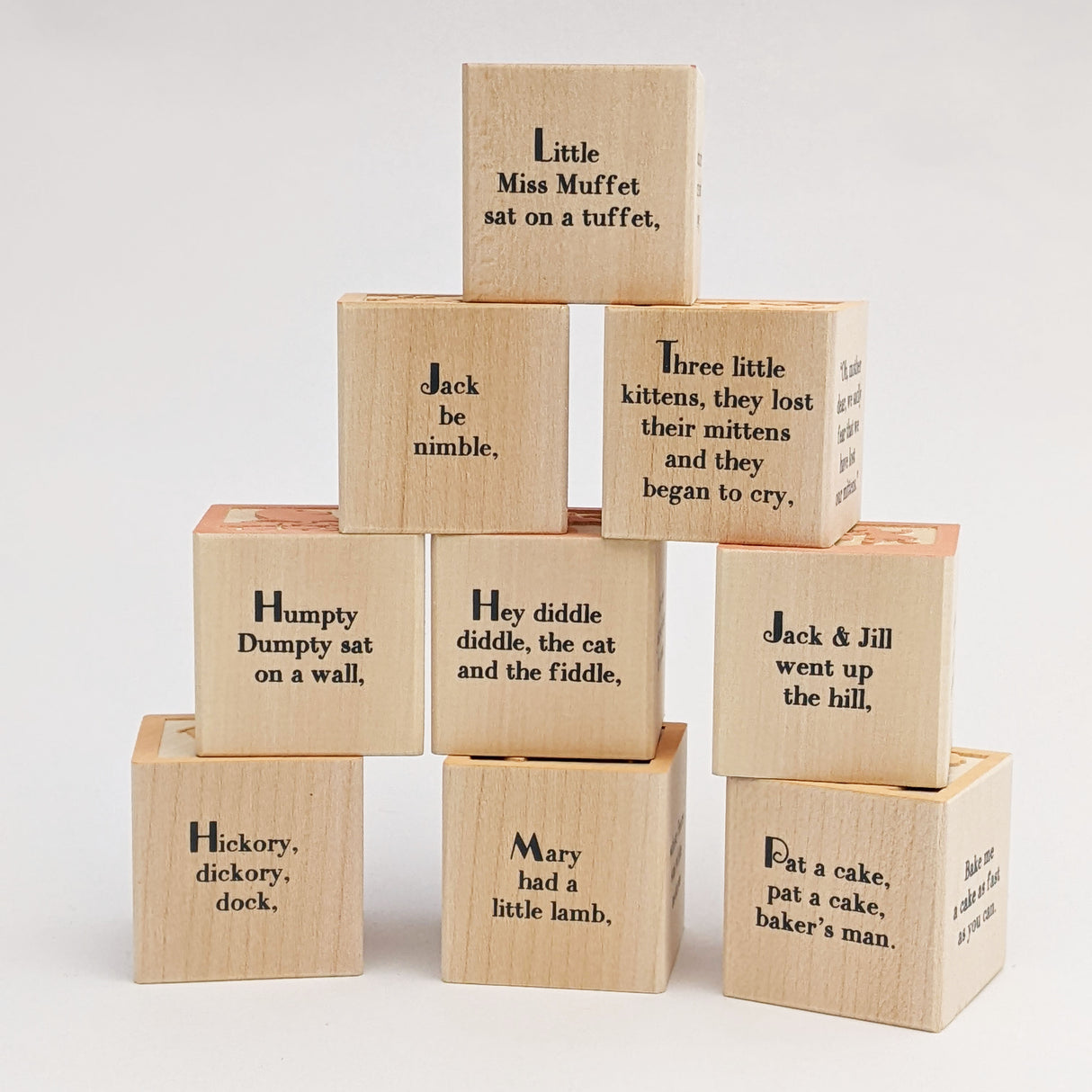 Wooden Block Set - 9 Nursery Rhyme Favourite