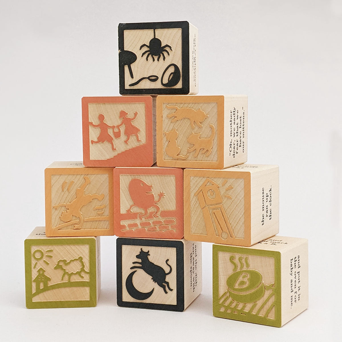 Wooden Block Set - 9 Nursery Rhyme Favourite