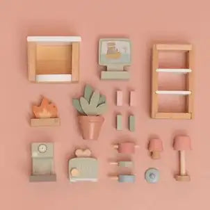 Wooden Doll’s House Furniture Expansion Playset