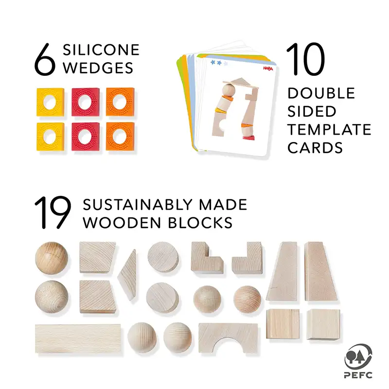 Wooden Stacking Teetering Building Blocks Set