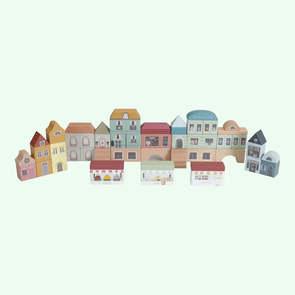Wooden City Building Blocks Railway Train Extension