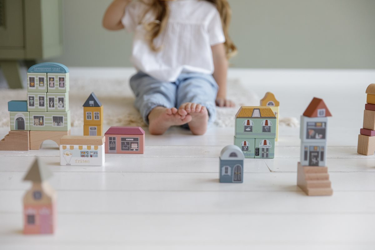 Wooden City Building Blocks Railway Train Extension