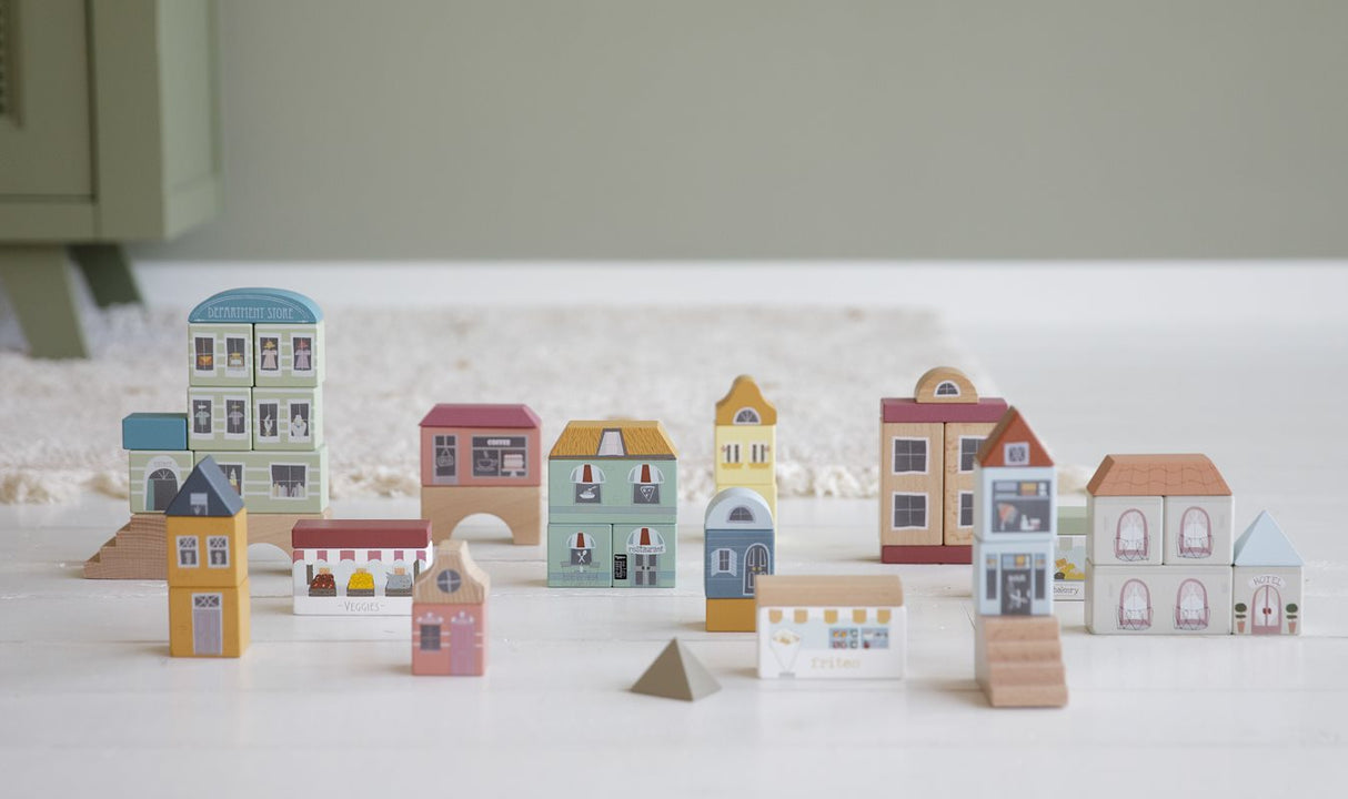 Wooden City Building Blocks Railway Train Extension