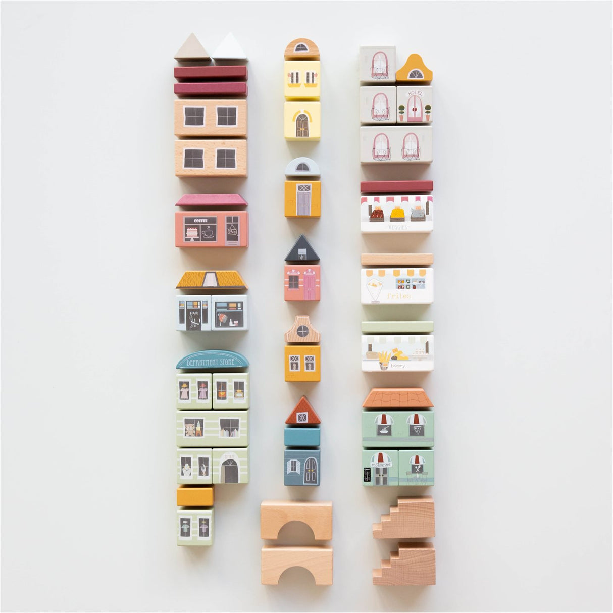 Wooden City Building Blocks Railway Train Extension