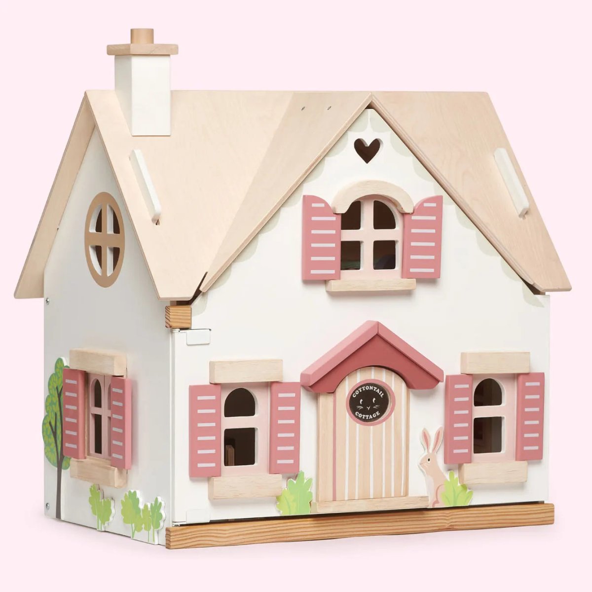 Cottontail Cottage Wooden Dollhouse With Furniture - Zidar Kid