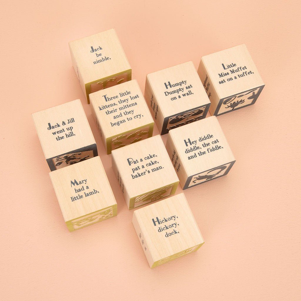 Nursery Rhyme Favourite 9 Wooden Block Set - Zidar Kid