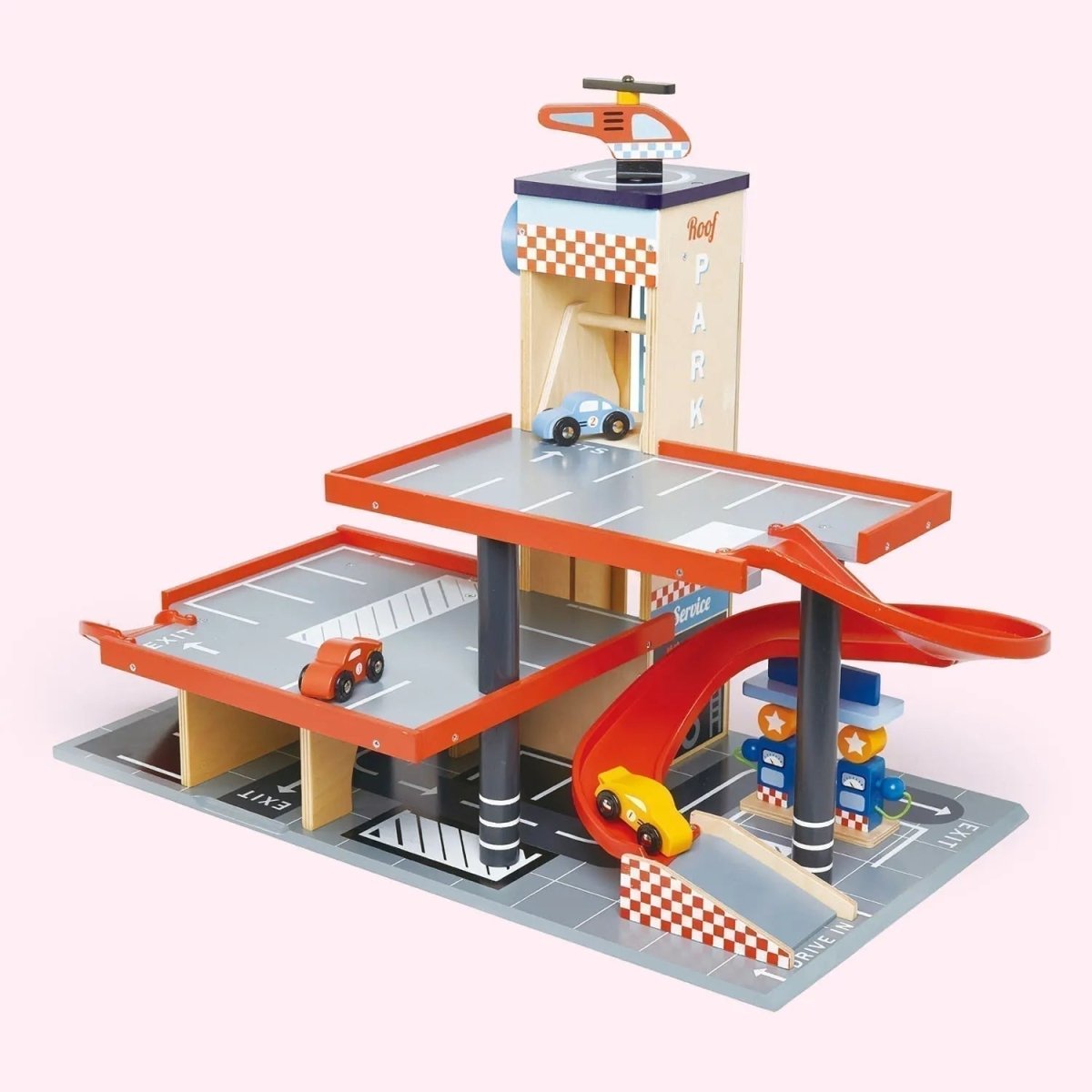 Wooden Blue Bird Service Station Garage - Zidar Kid