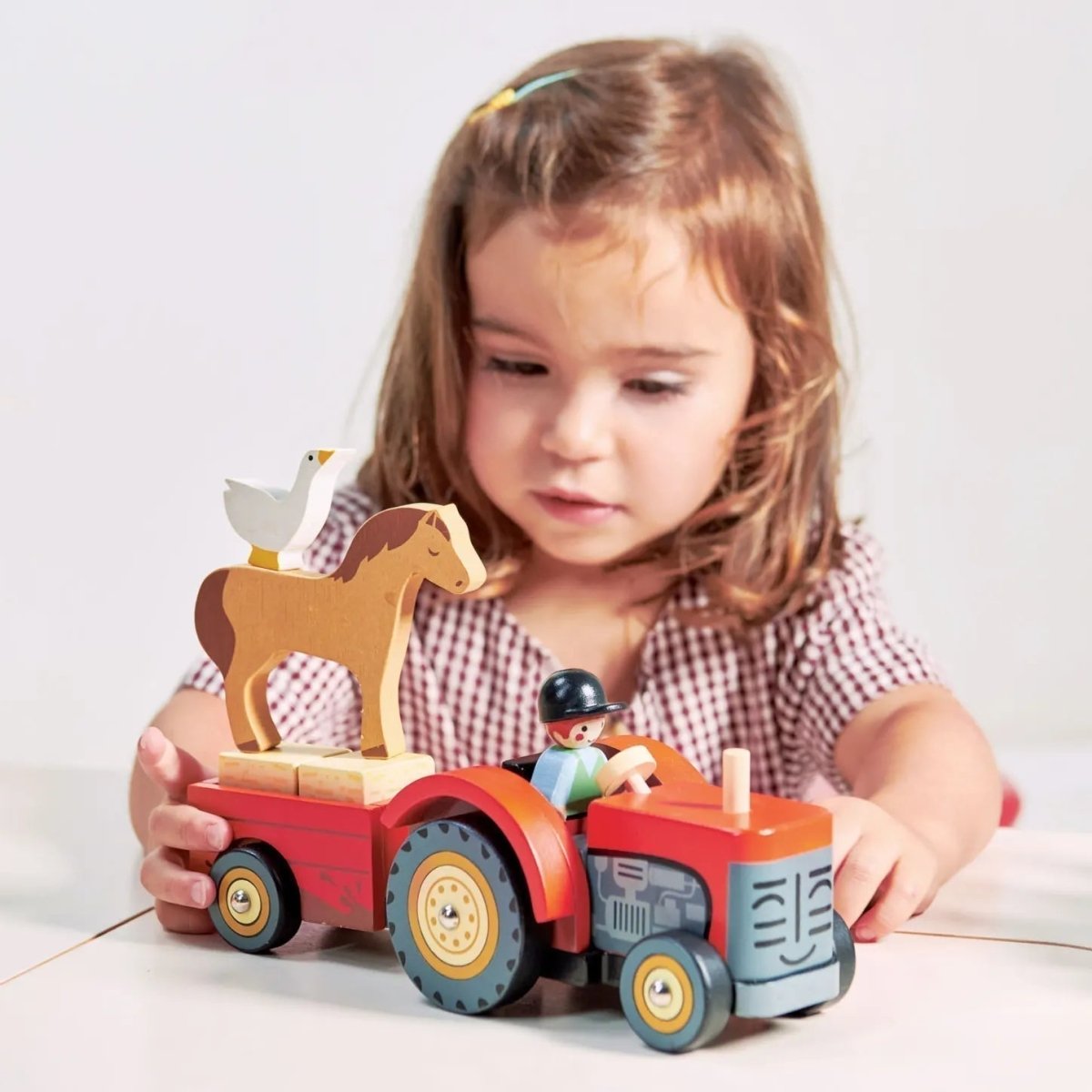 Wooden Farmyard Tractor & Trailer - Zidar Kid
