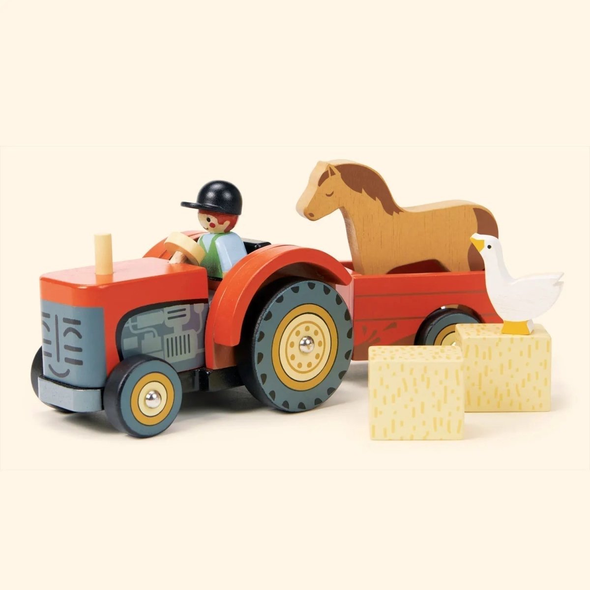 Wooden Farmyard Tractor & Trailer - Zidar Kid