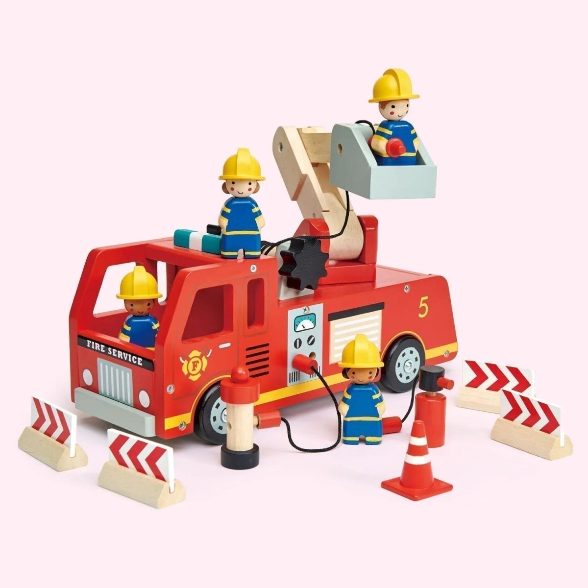 Wooden Fire Engine Truck Toy - Zidar Kid