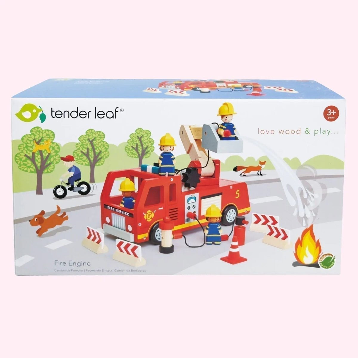 Wooden Fire Engine Truck Toy - Zidar Kid