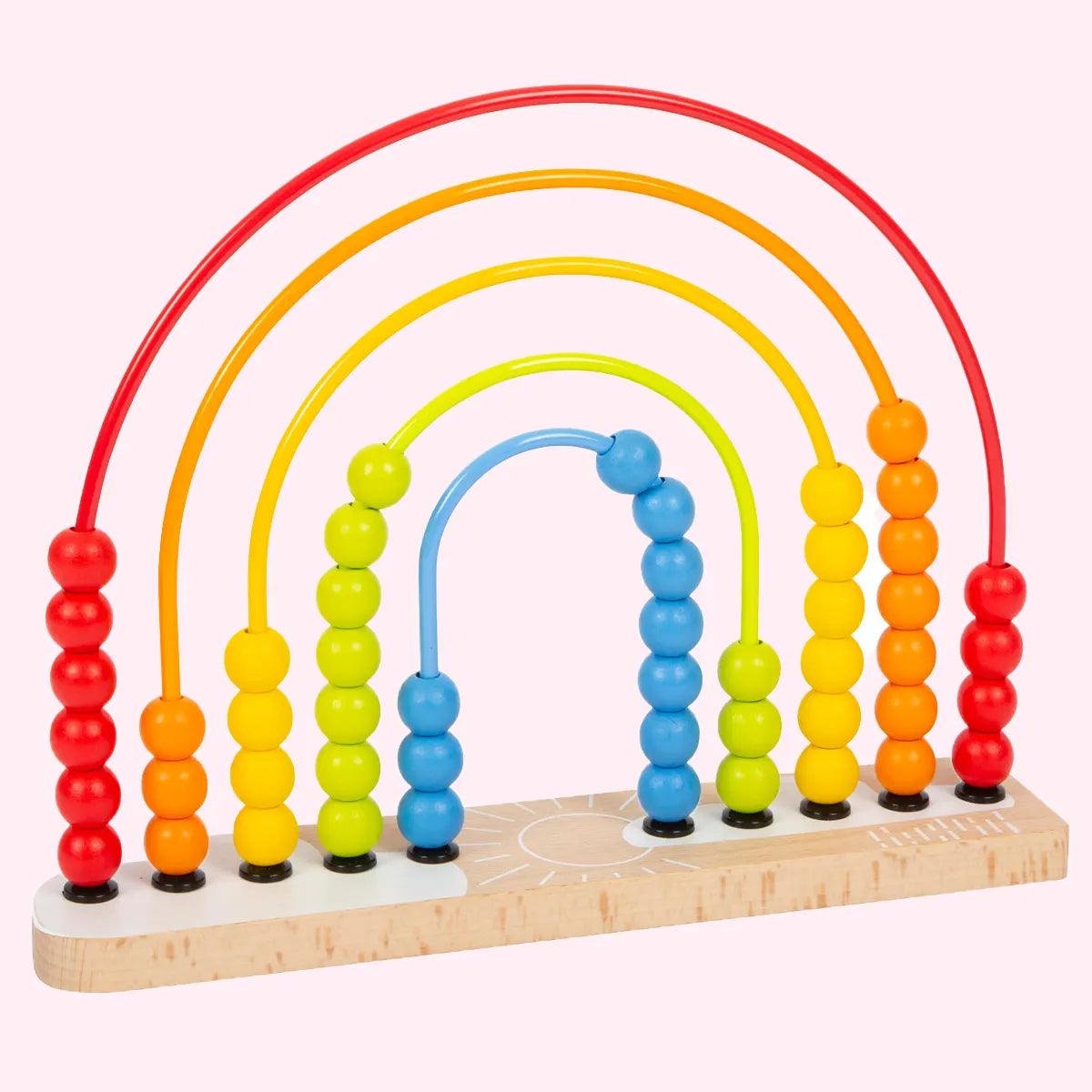 Wooden Motor Skills Loop & Abacus Rainbow - Zidar Kid