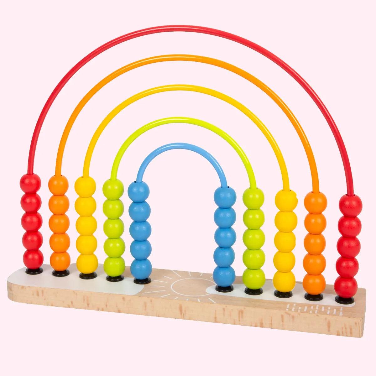 Wooden Motor Skills Loop & Abacus Rainbow - Zidar Kid