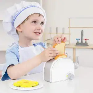Wooden toy toaster