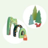 Woodland Stacking Train Tunnels & Fir Tree Playset
