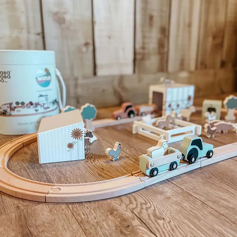 Wooden Farm Train Track