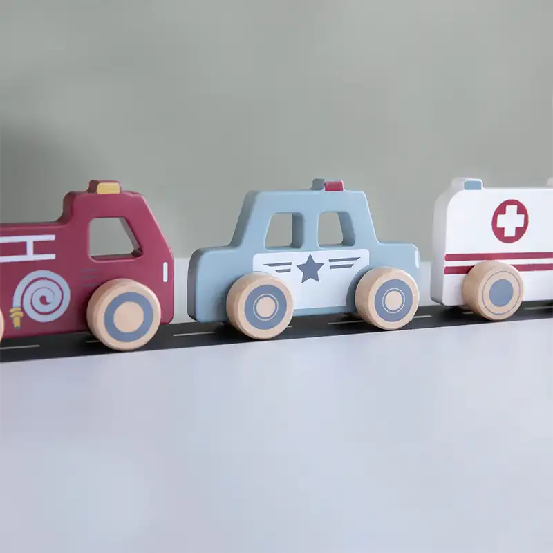Wooden Emergency Service Vehicles Set