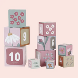 Building Cube Blocks Cardboard - Flowers and Butterflies