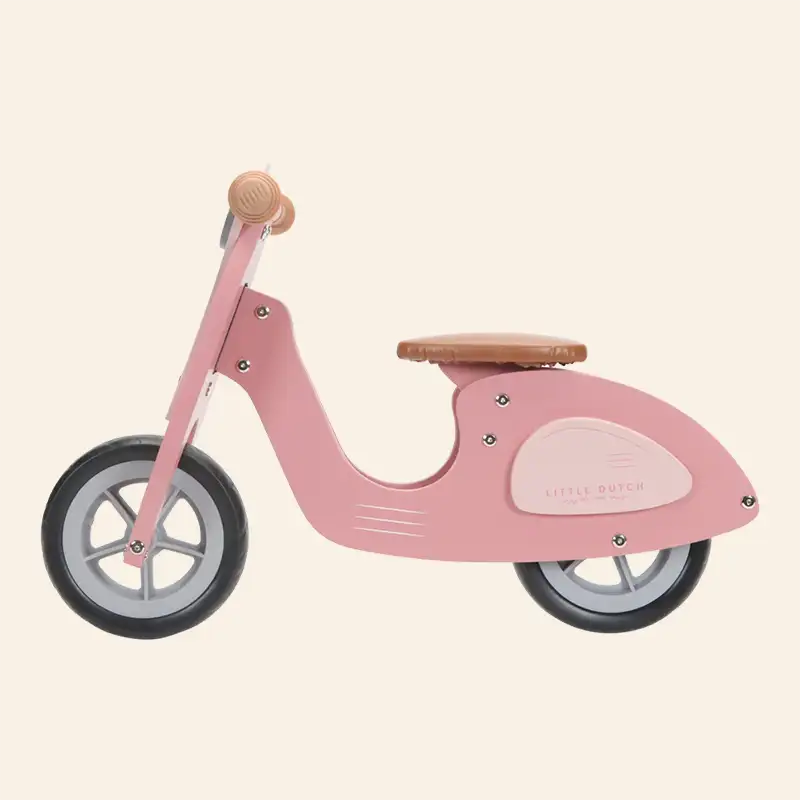 Little Dutch Wooden Balance Bike Scooter Pink Zidar Kid