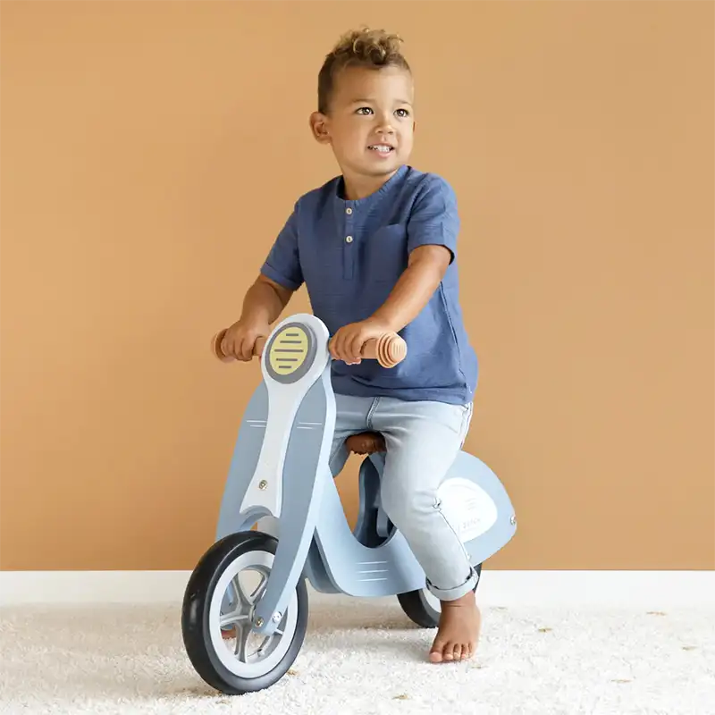 Little Dutch Wooden Balance Bike Scooter Blue Zidar Kid