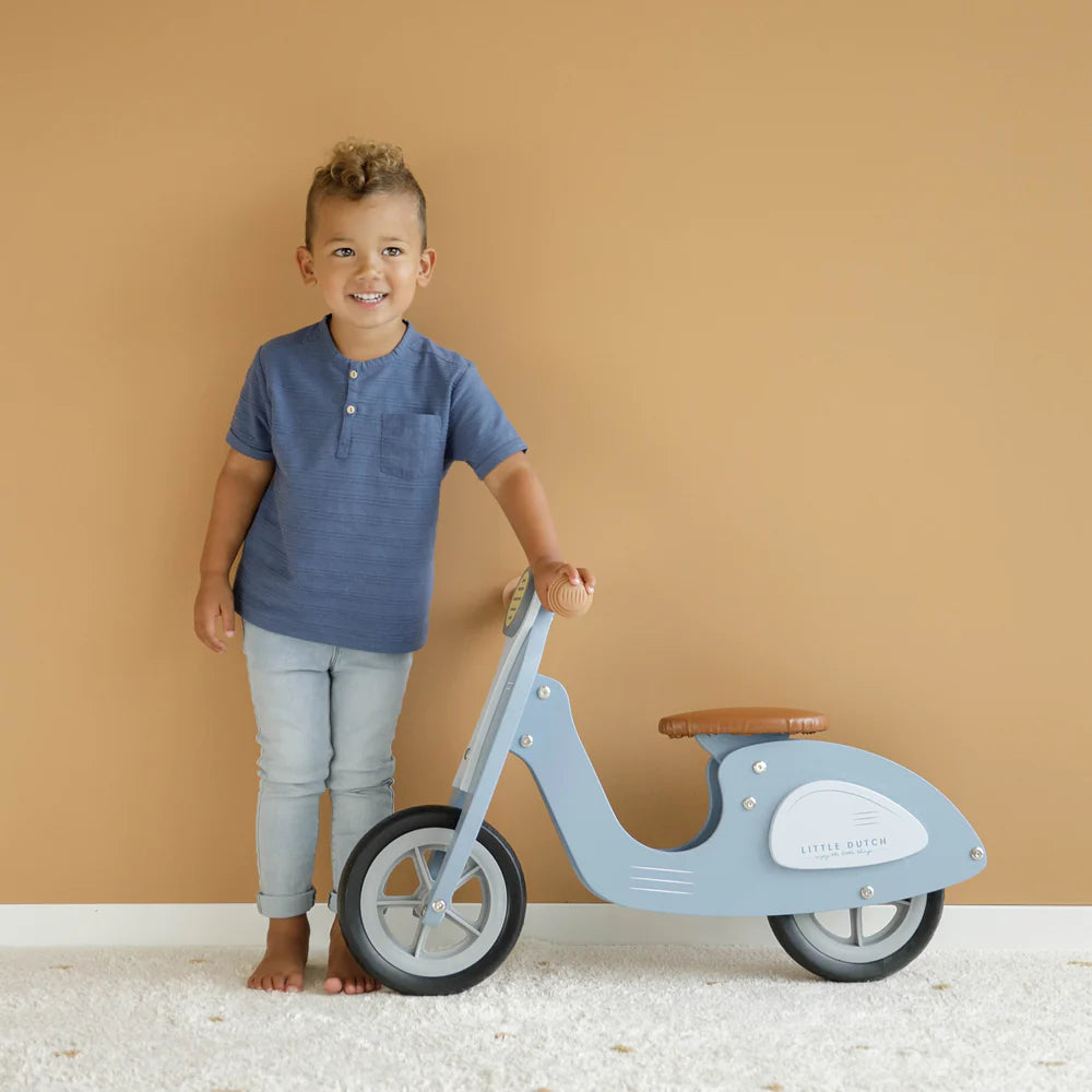 Wooden Balance Bike Scooter - Blue