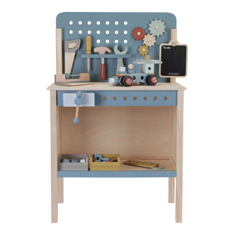Wooden Workbench With Toy Tools