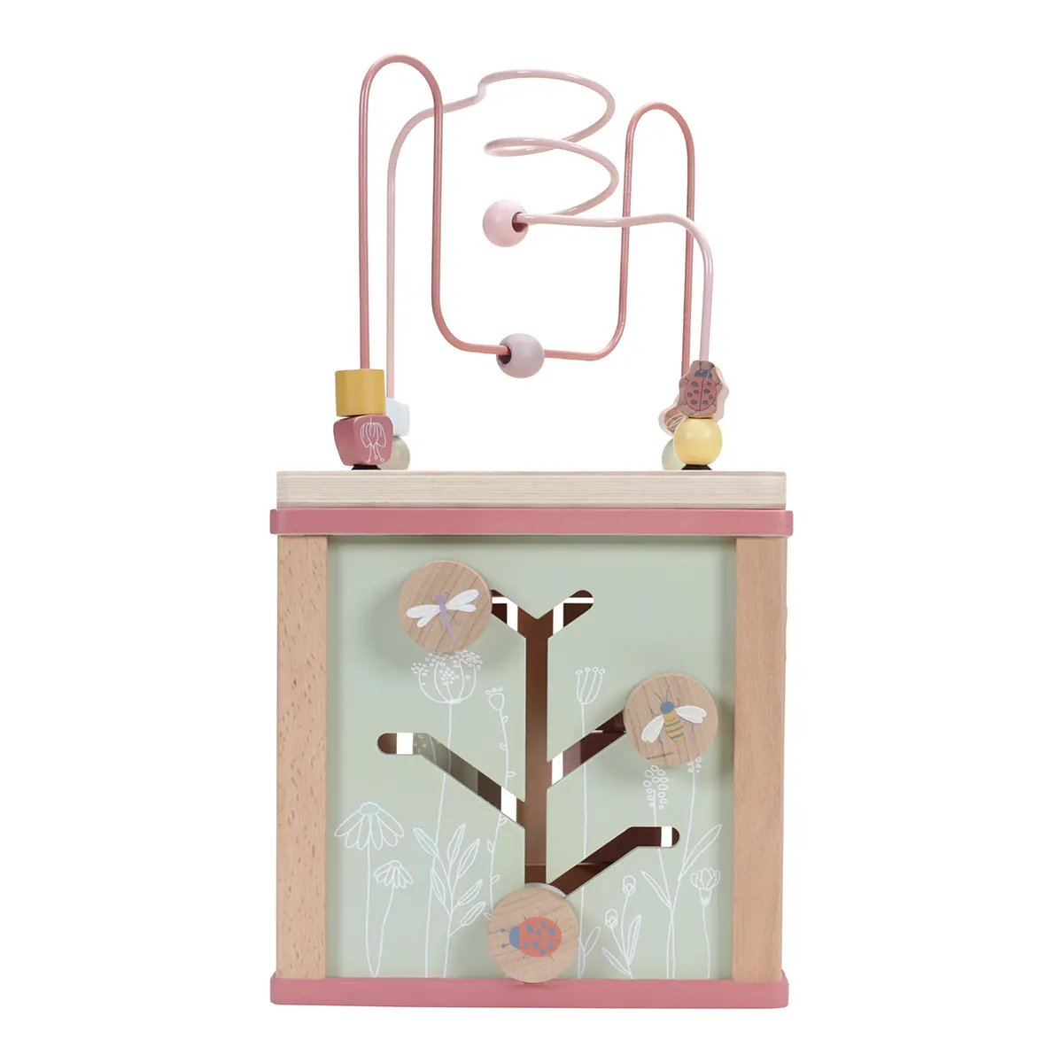 Wooden Activity Cube Flowers