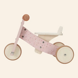 Wooden Balancing Tricycle - Pink Flowers