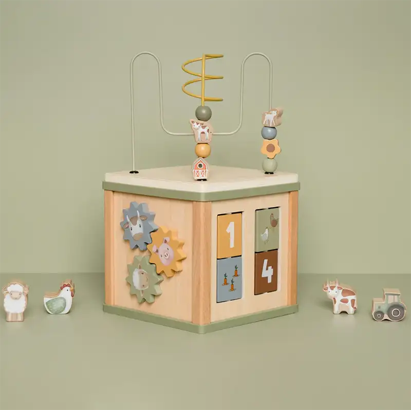 Wooden Activity Cube Little Farm