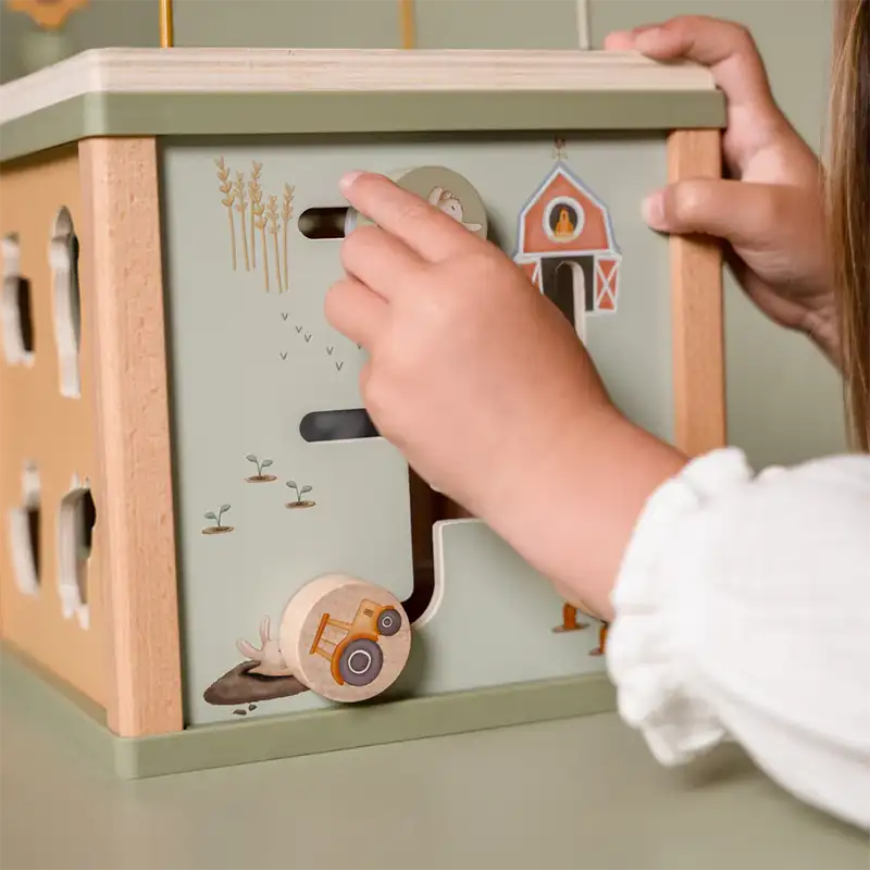 Wooden Activity Cube Little Farm