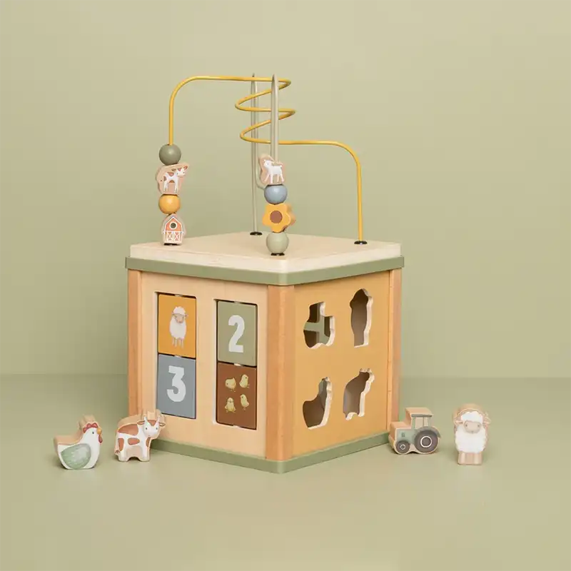 Wooden Activity Cube Little Farm