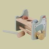 Wooden Hammer Pounding Bench with Rolling Balls Little Farm