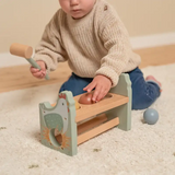 Wooden Hammer Pounding Bench with Rolling Balls Little Farm