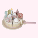 Wooden Birthday Cake Play Food Pink