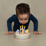 Wooden Birthday Cake Play Food Blue