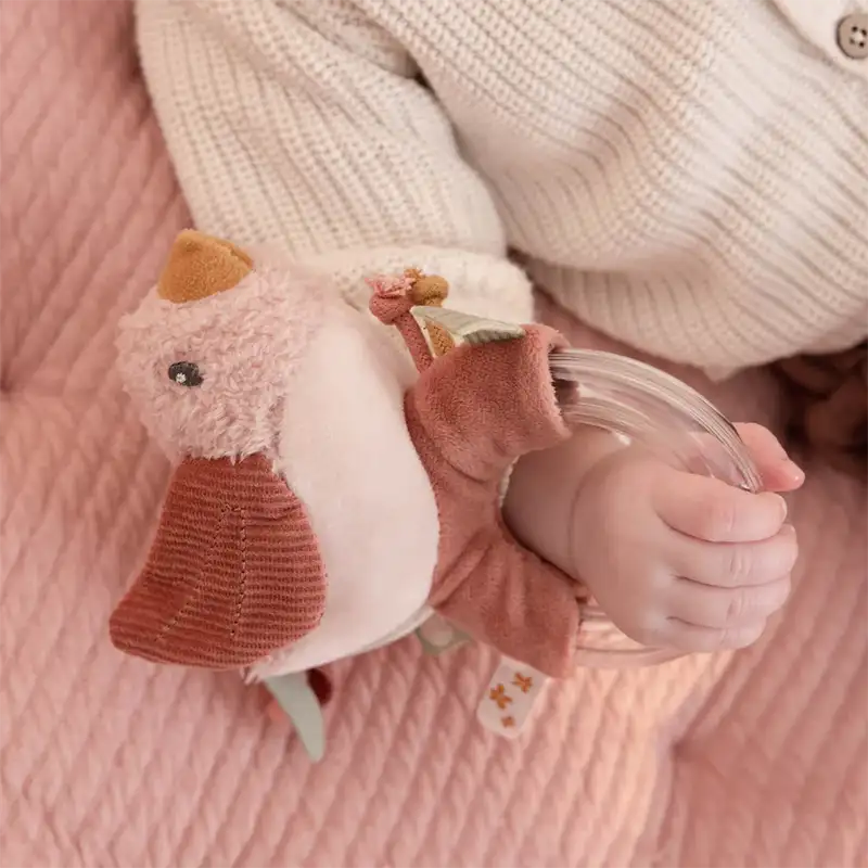 Soft & Sensory Baby Ring Rattle - Flowers and Butterflies