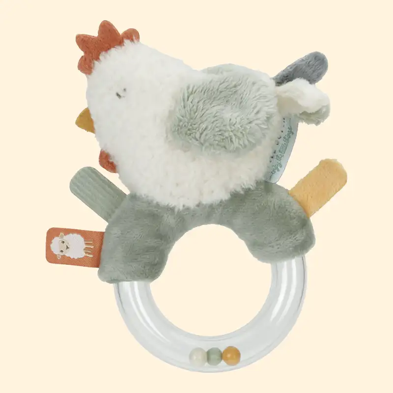 Soft & Sensory Baby Ring Rattle - Little Farm Chick