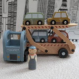 Wooden Toy Truck & Cars